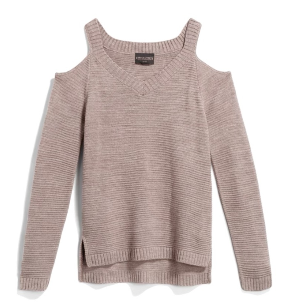 Chessy Cold Shoulder Brown Sweater